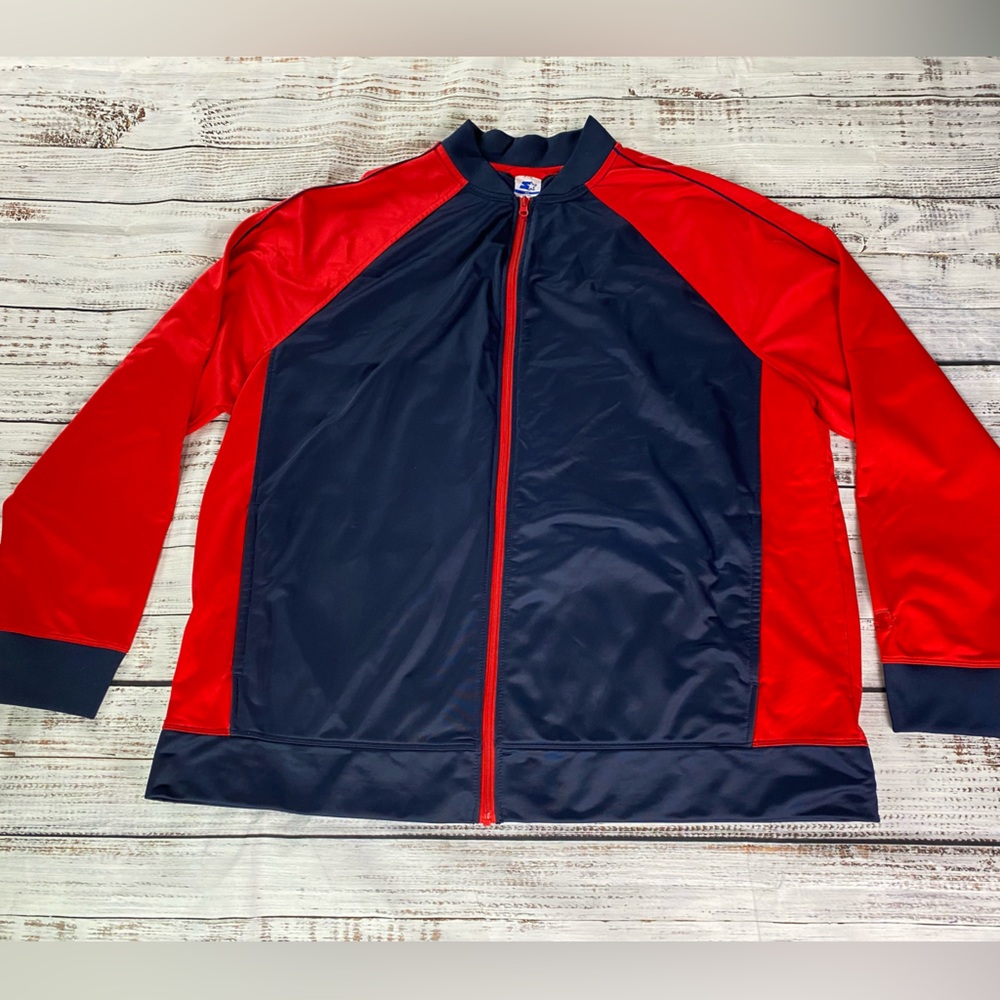 Starter Track Jacket Men’s 3XL Blue And Red Full Zip Vintage Vibes